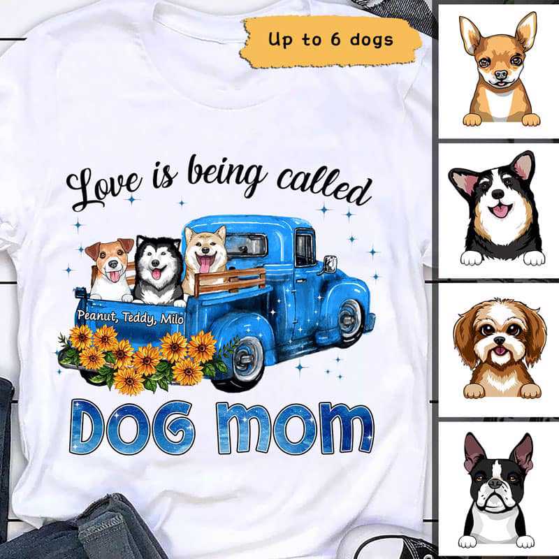 Blue Car Love Being Called Dog Mom Personalized Shirt