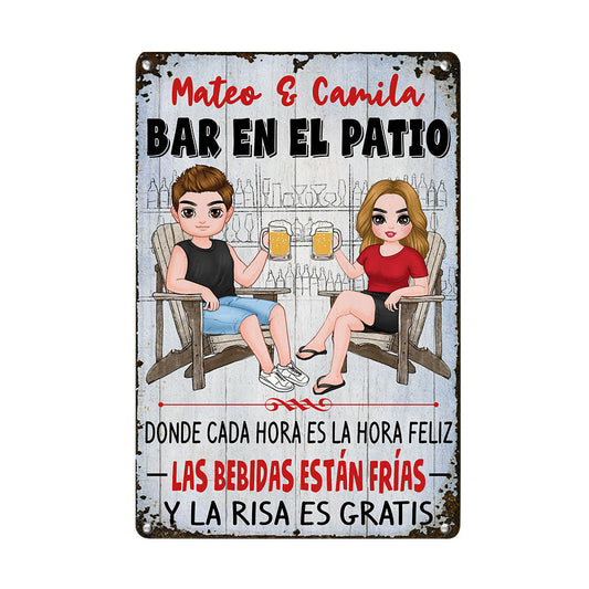 Personalized Outdoor Spanish Patio Bar Metal Sign