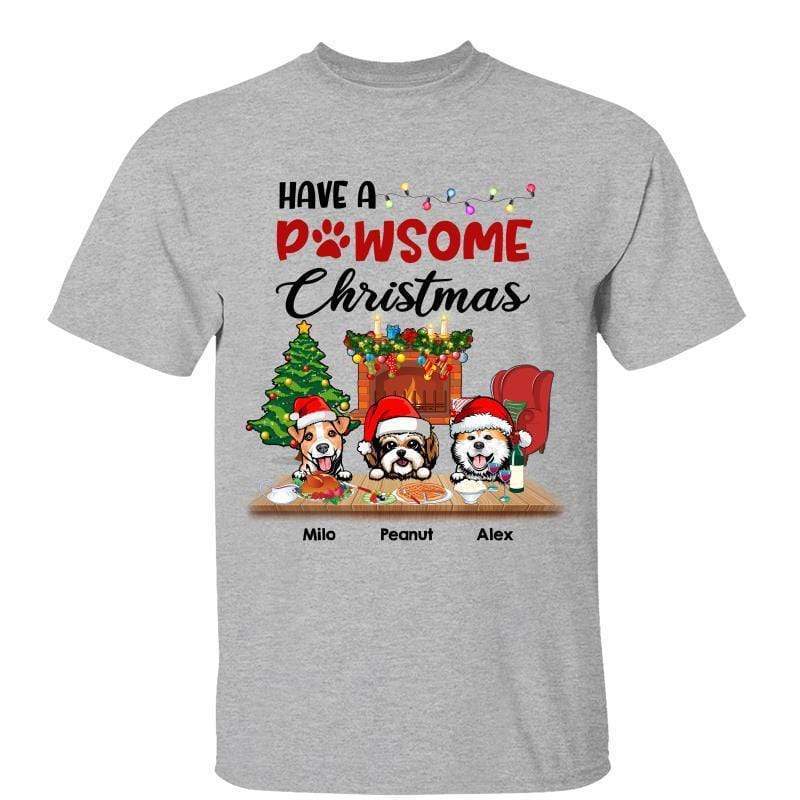 Have A Pawsome Christmas Dogs Personalized Shirt