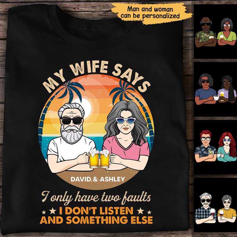 Two Faults Husband Wife Retro Personalized Tシャツ