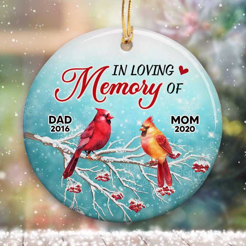 In Loving Memory Berry Tree Memorial Personalized Circle Ornament