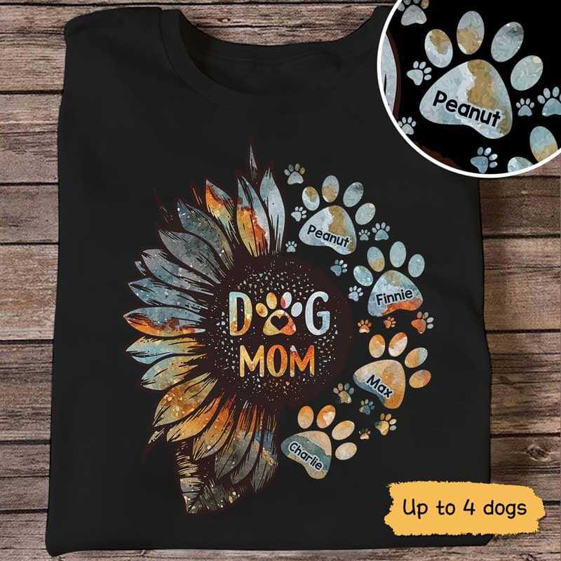 Galaxy Sunflower Dog Mom Personalized Shirt