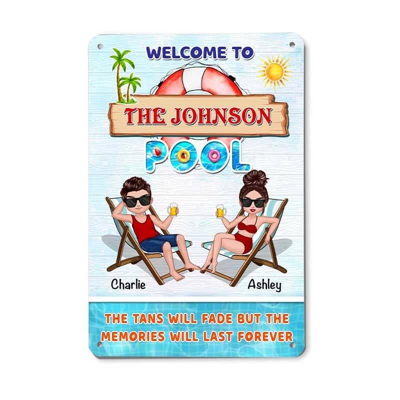 Welcome To Couple Pool Summer Personalized Metal Sign