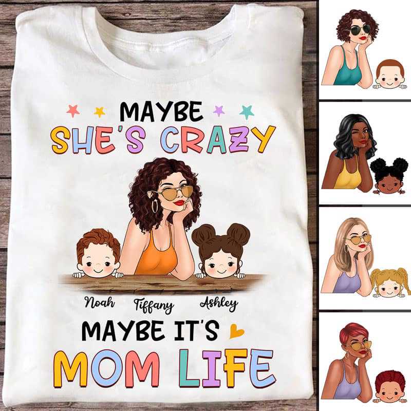 Colorful Fashion Mom And Kids Personalized Shirt