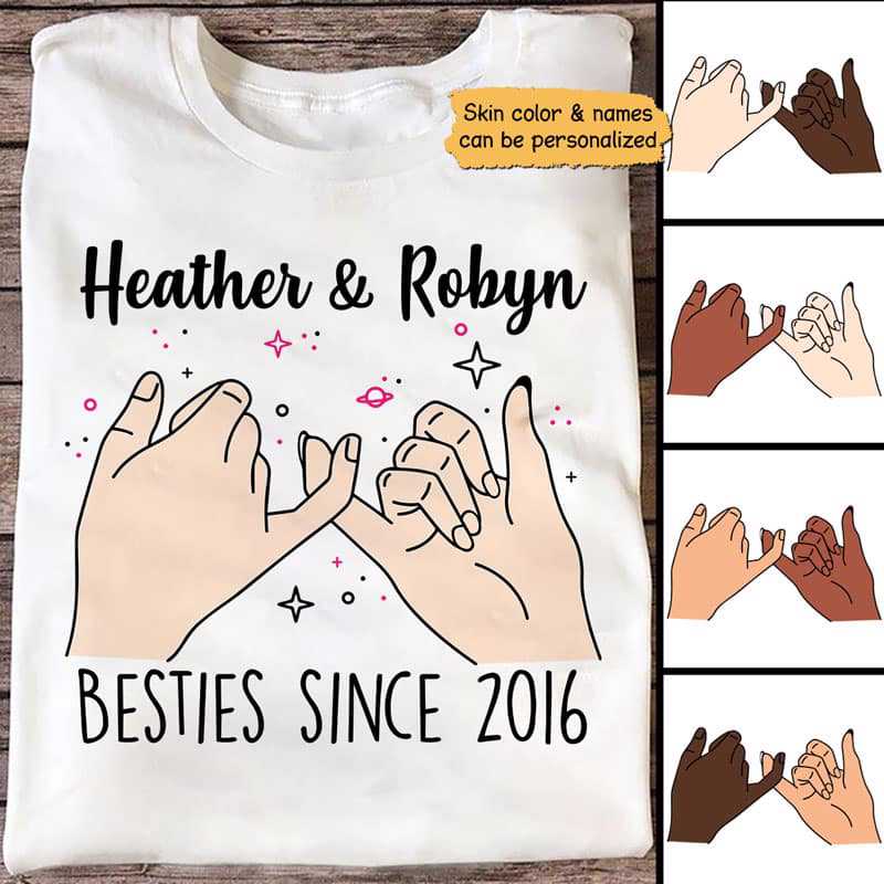 Besties Since Pinky Promise Personalized Shirt