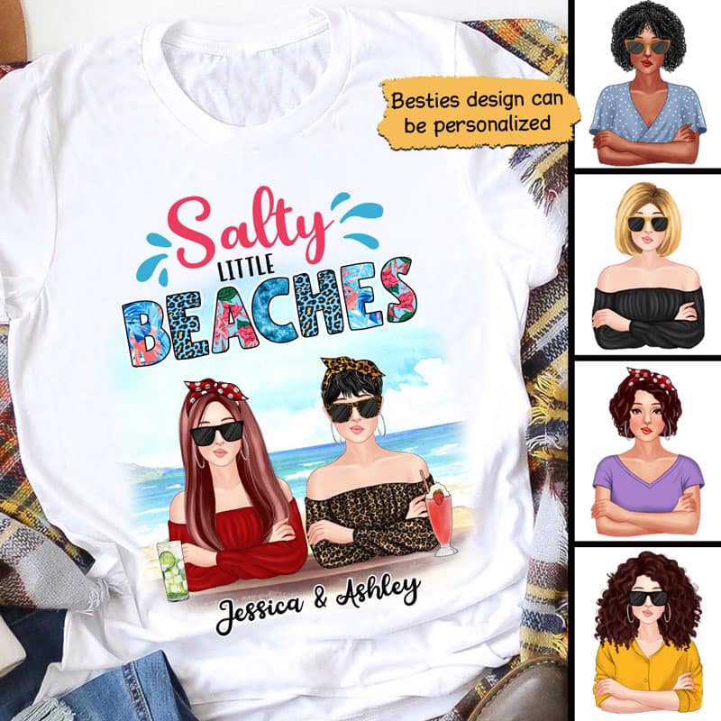 Salty Lil' Beaches Summer Besties パーソナライズ シャツ