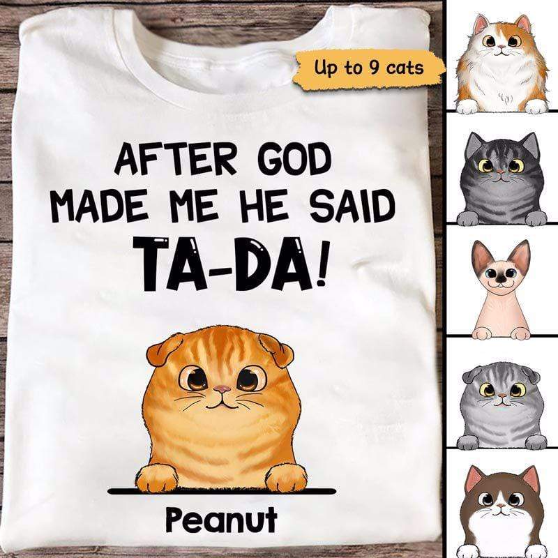 After God Made Us Fluffy Cats Personalized Shirt