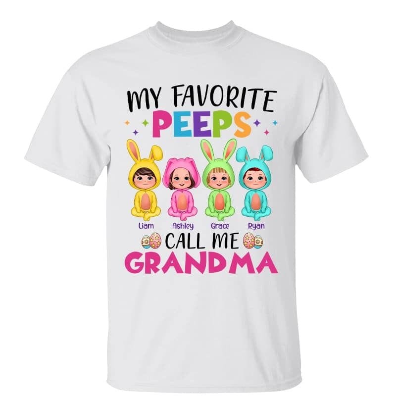 Favorite Peeps Call Me Grandma Doll Kids Easter Personalized Shirt