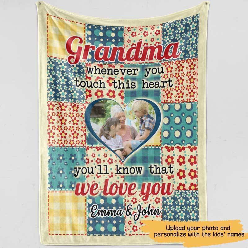 We Love You Grandma Personalized Fleece Blanket