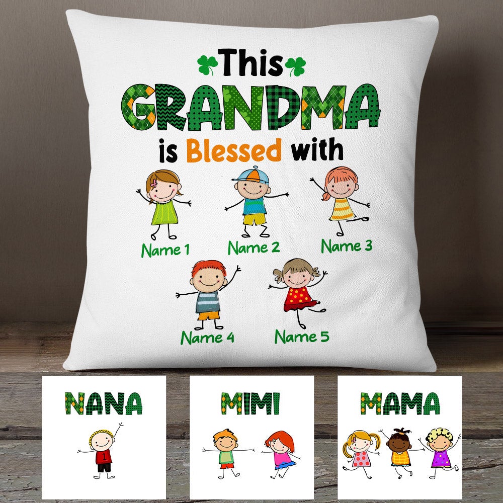 Personalized Grandma Irish St Patrick's Day Polyester Linen Pillow