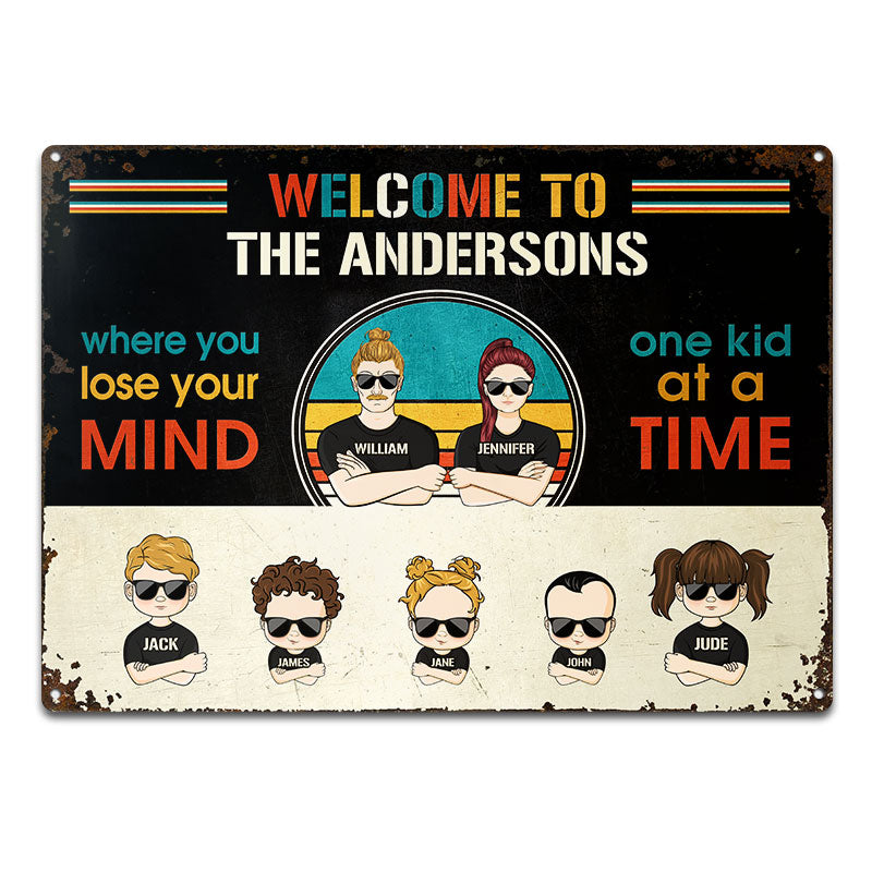 Lose Your Mind One Kid - Gift For Couples - Personalized Custom Classic Metal Signs