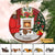 Dog Sleeping Fireplace Christmas Personalized Circle Ornament