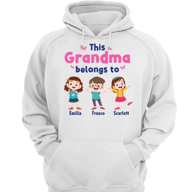 This Mom Grandma Belongs To Cartoon Kids Personalized Hoodie Sweatshirt