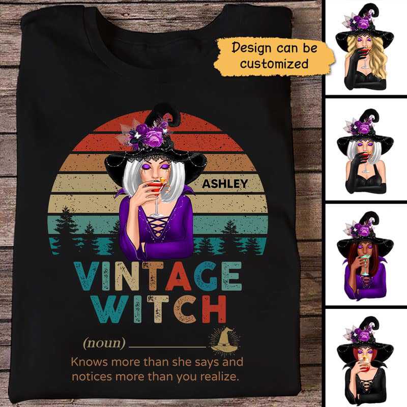 Vintage Witch Personalized Shirt