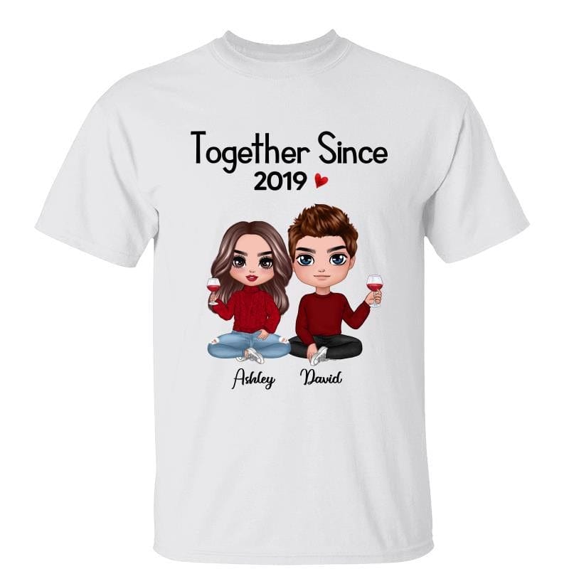 Doll Couple Sitting Valentine‘s Day Gift For Him For Her Personalized Shirt