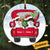 Personalized Cat Red Truck Christmas Circle Ornament