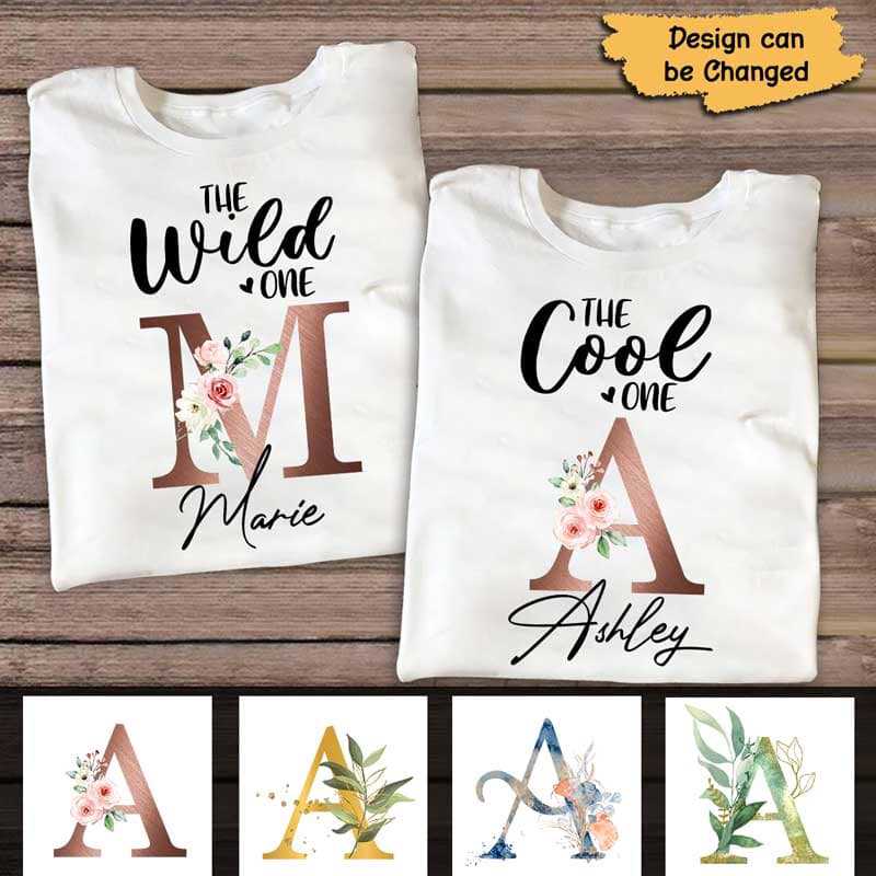 Best Friend Girls Trip Initial Floral Name Personalized Shirt