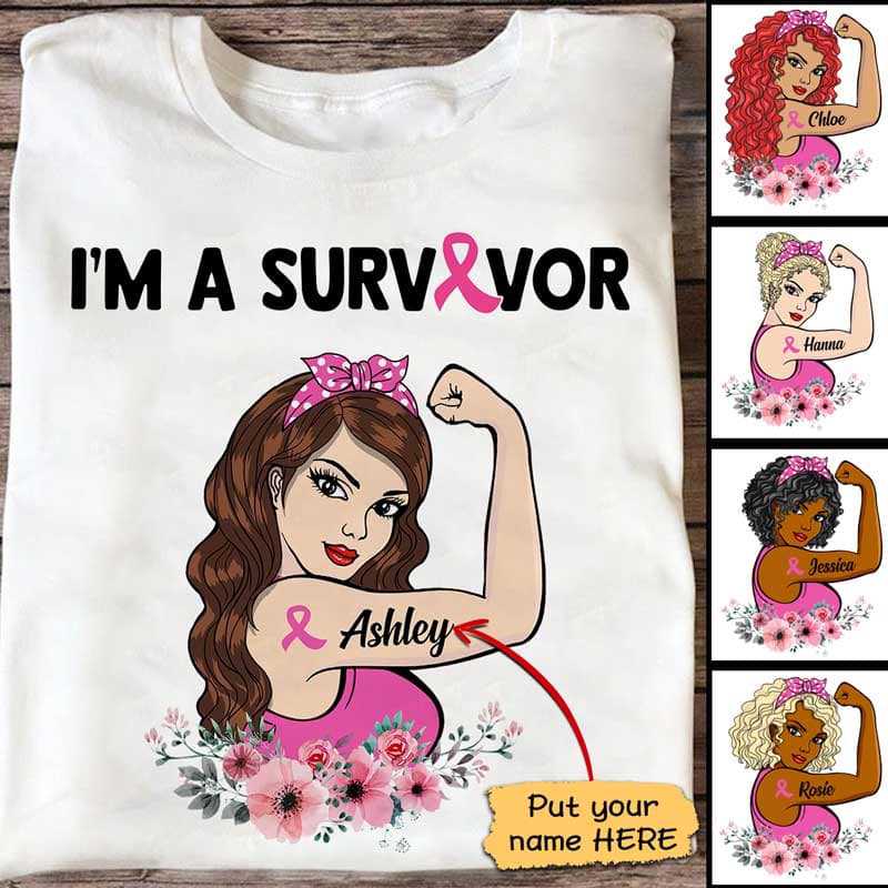 Breast Cancer Survivor Strong Woman Personalized Shirt