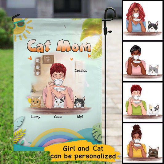 Cat Mama Personalized Names & Designs Garden Flag