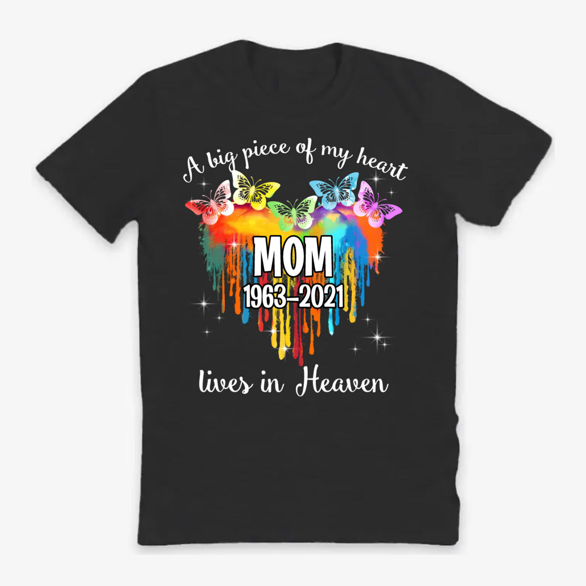 Colorful Butterfly Melting Heart Memorial Personalized Shirt