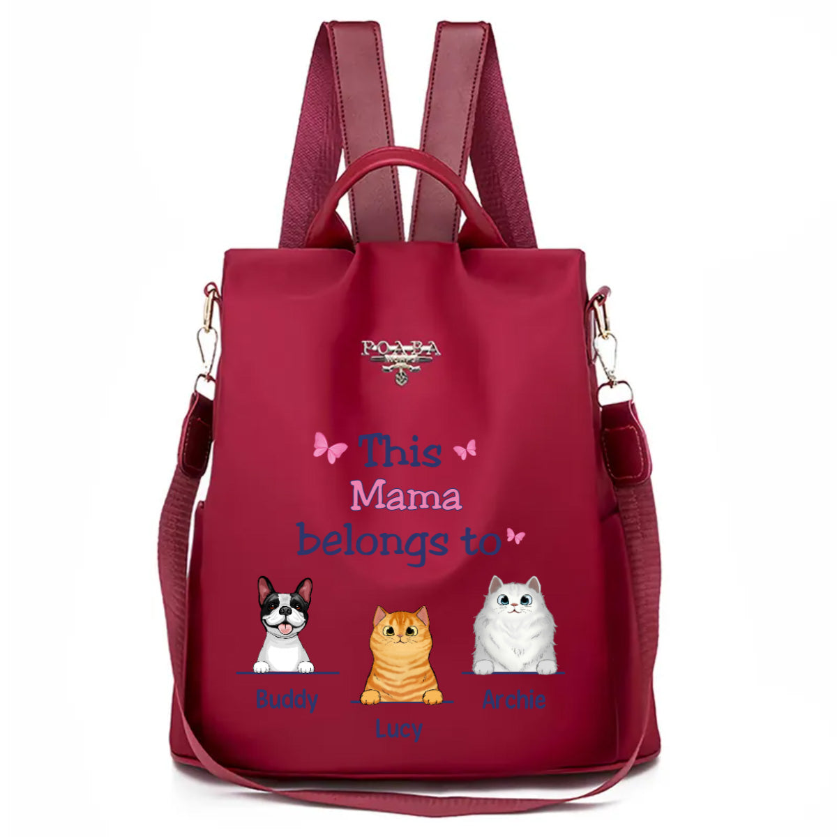 This Dog Cat Mom Fur Mama Belongs To Personalized Backpack