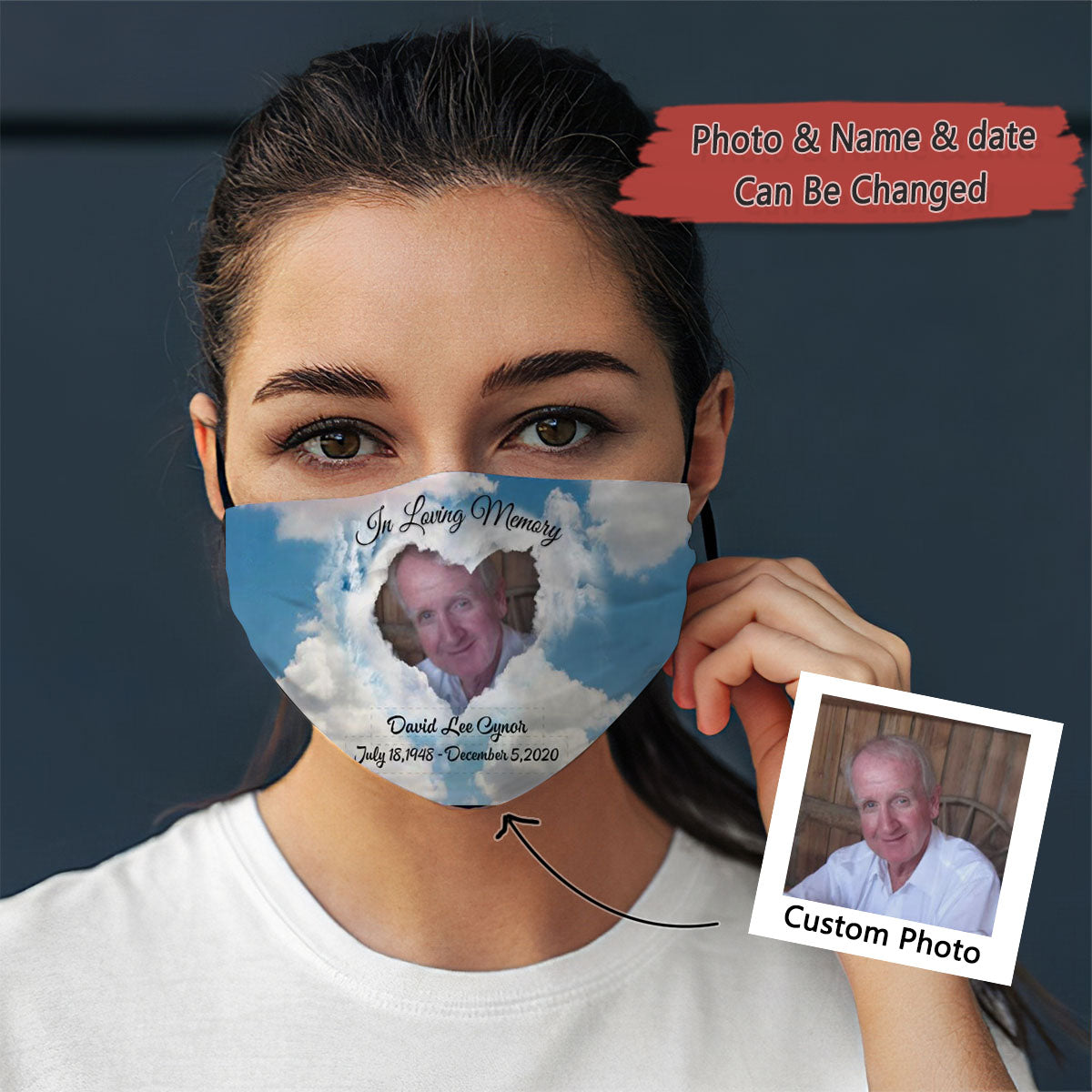 Heaven Gate Smile Memorial Upload Photo Bright And Blue Sky For You Personalized Face Mask