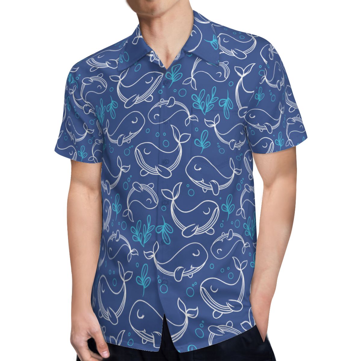 Cute Whale 2 Hawaiian Shirts No.6AGZC4