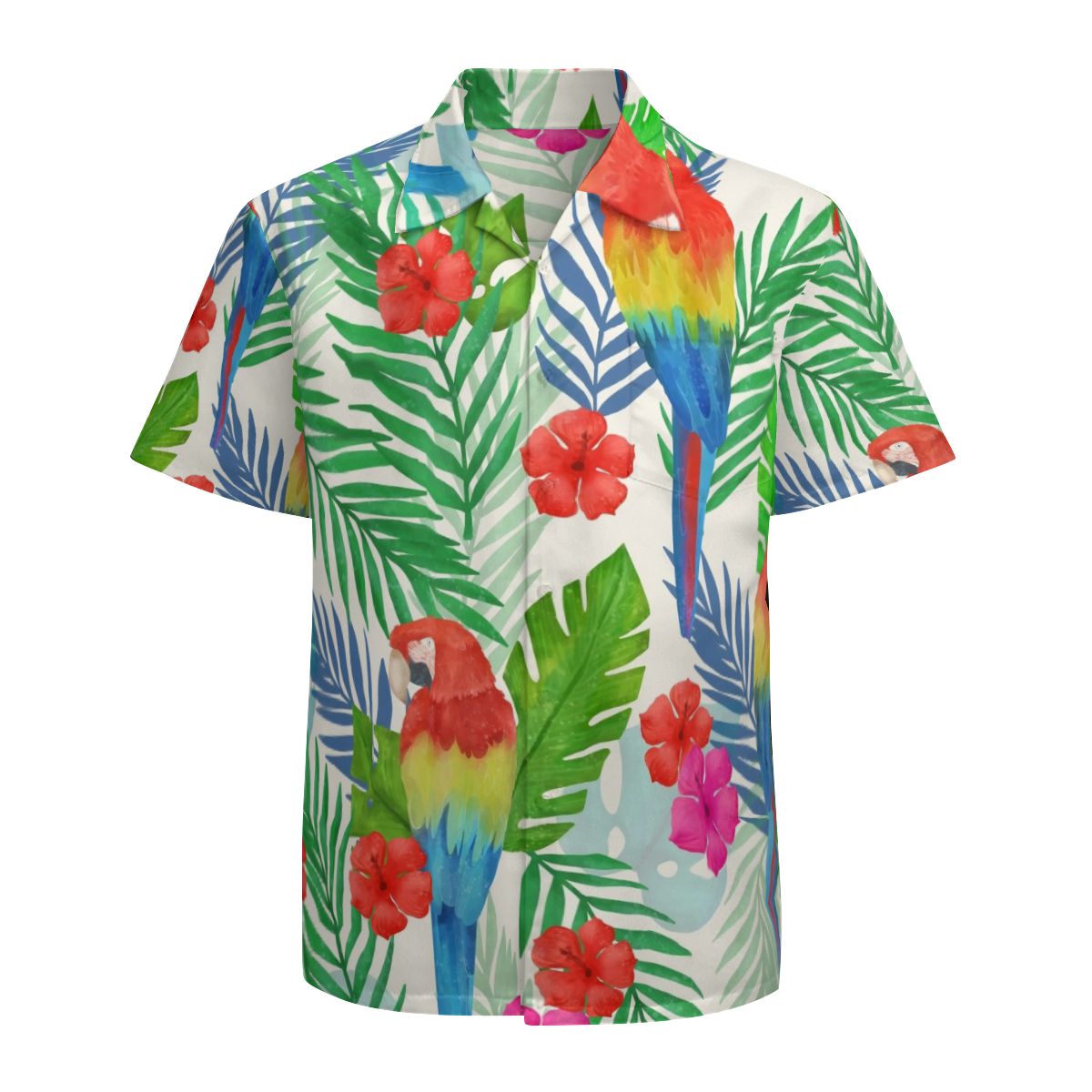 Tropical Leaves Parrot Hawaiian Shirts No.6DL2EJ