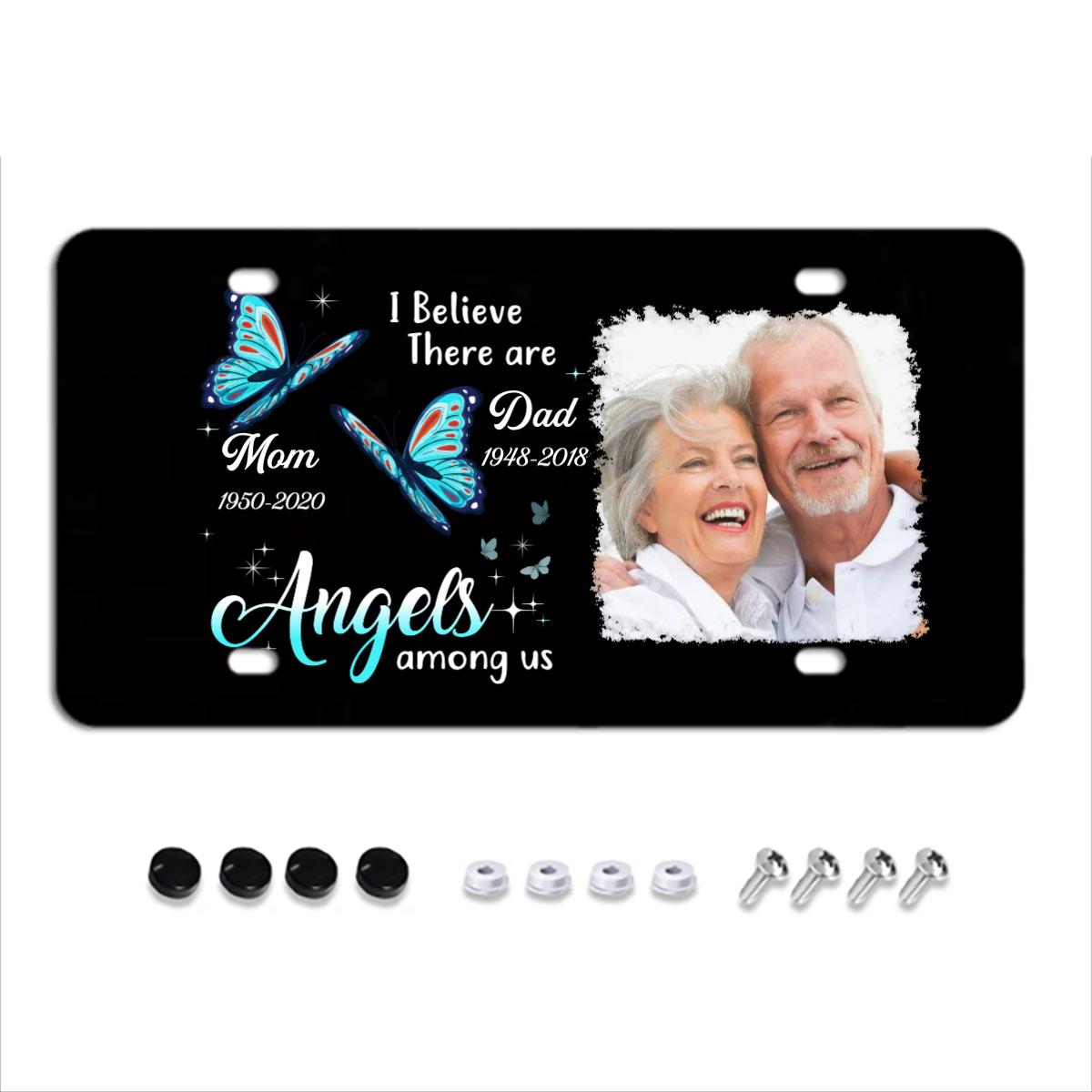 Angels Among Us Butterfly Memorial Personalized Photo License Plates