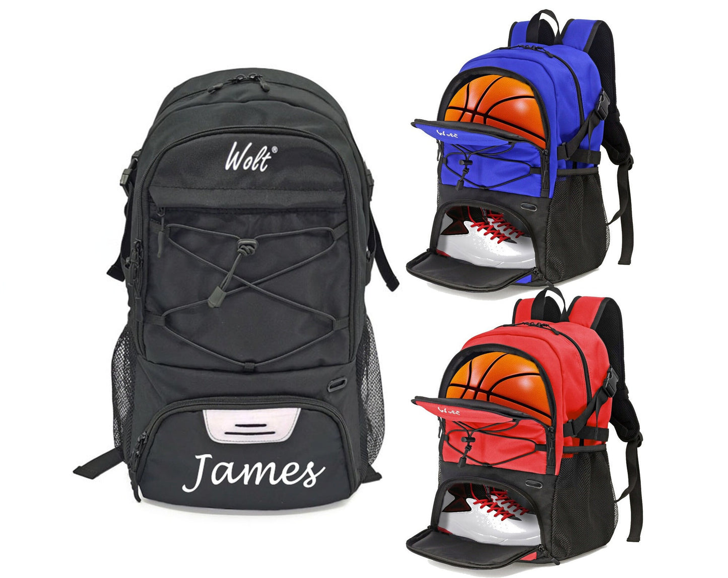 Personalized Custom Name Basketball backpack - Shoes & bag Compartment