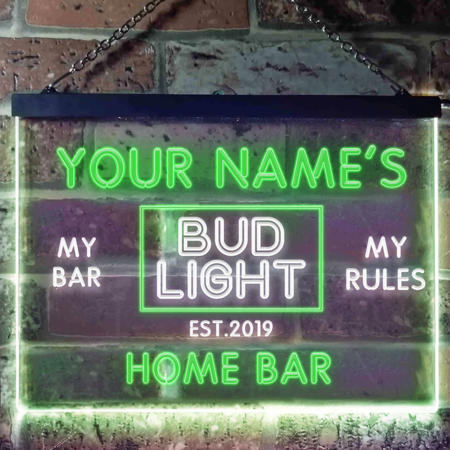 Personalized Bud Light Home Bar Neon LED Sign