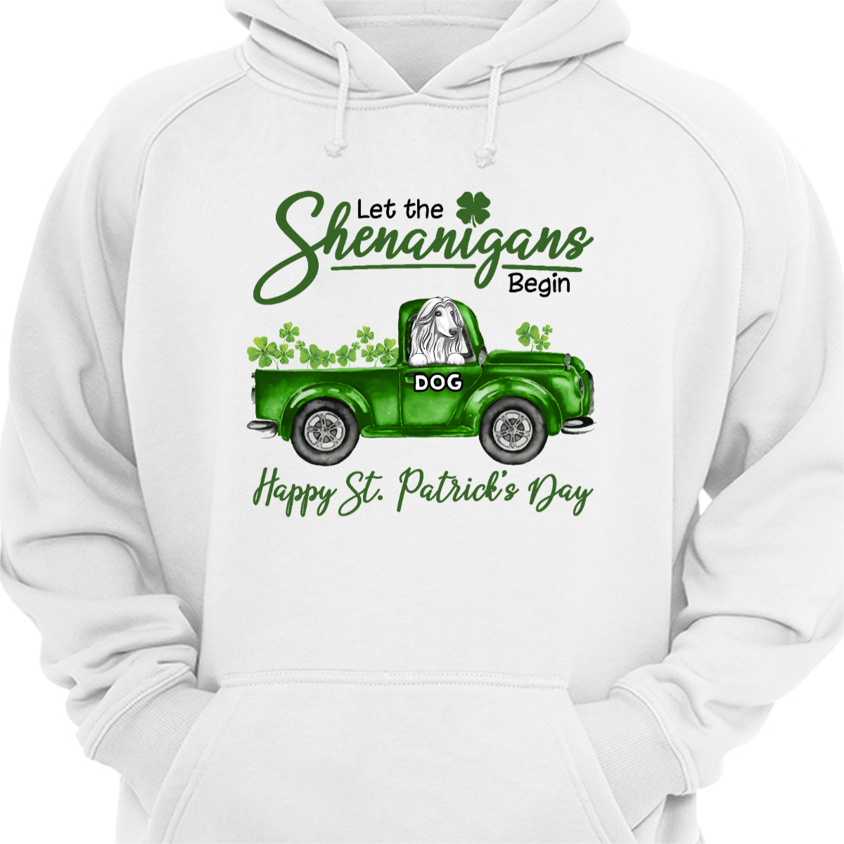 聖パトリックの日犬トラック パーカー スウェットシャツ