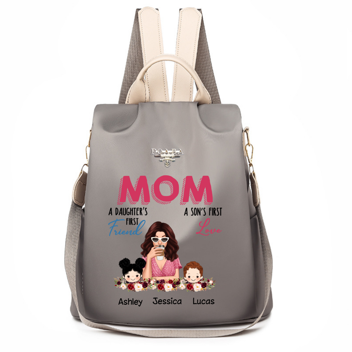 Mom Daughter 1st Friend Son 1st Love Beautiful Woman Personalized Backpack