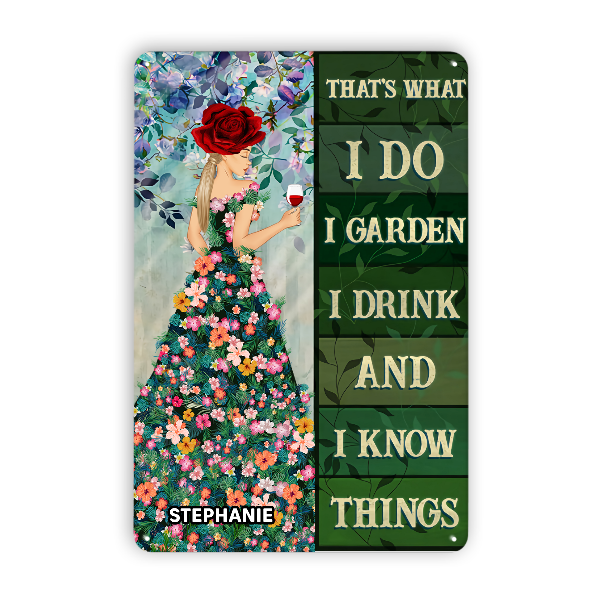 I Garden I Drink - Gift For Gardening - Personalized Metal Signs