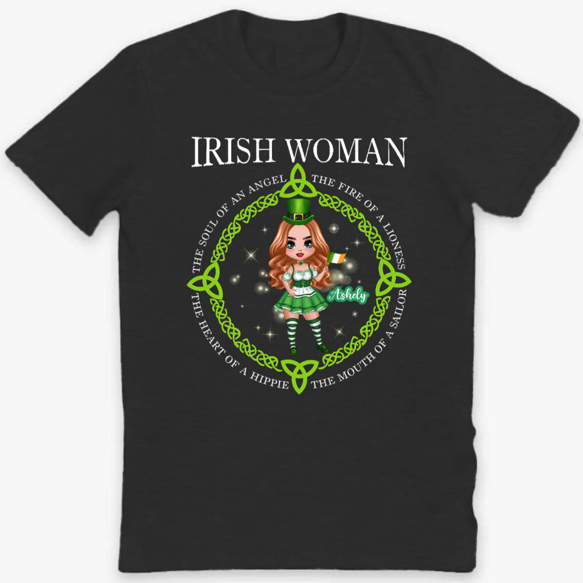 アイルランド人形の女性のパーソナライズされたシャツ
