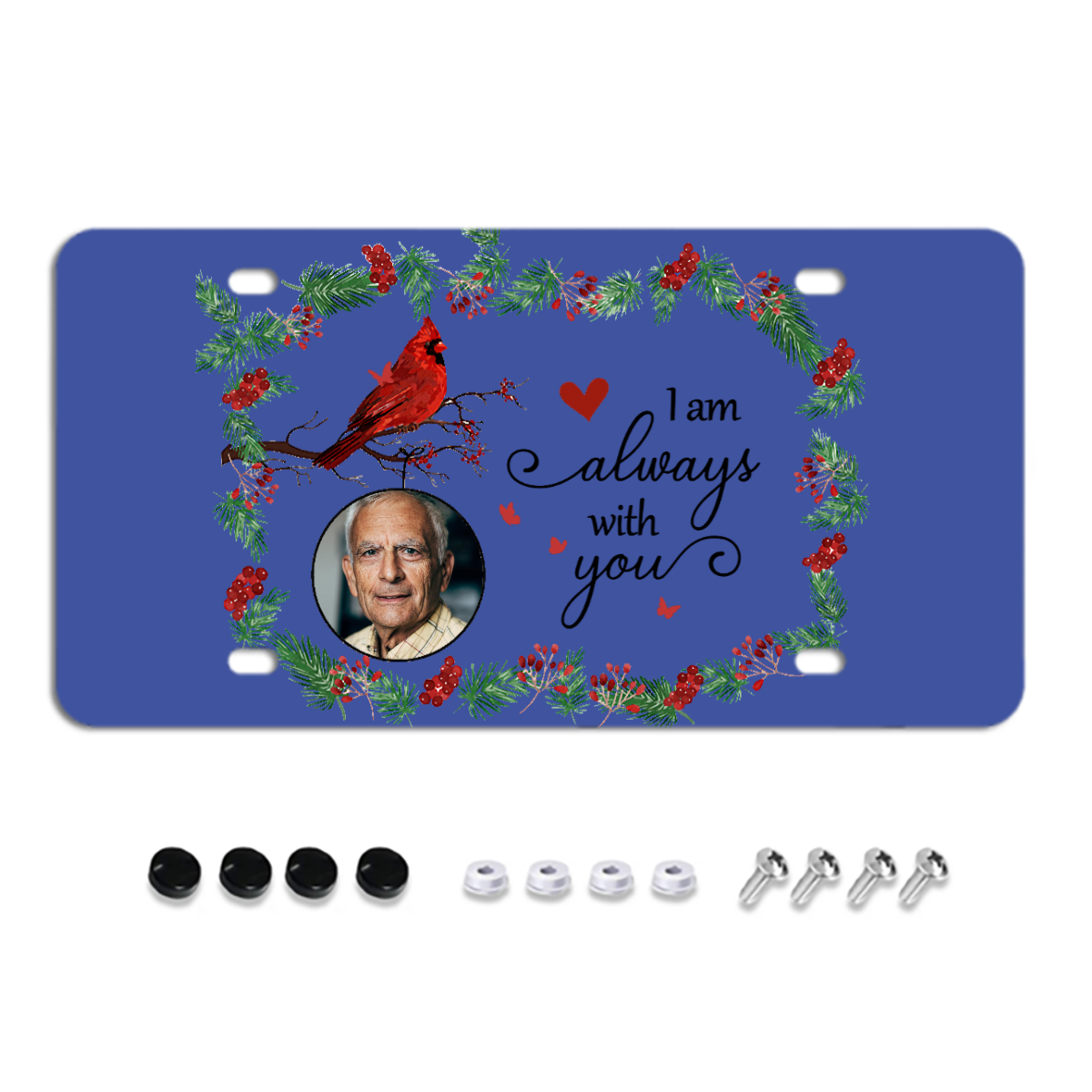 Always With You Holly Branch Cardinal Memorial Photo Personalized License Plates
