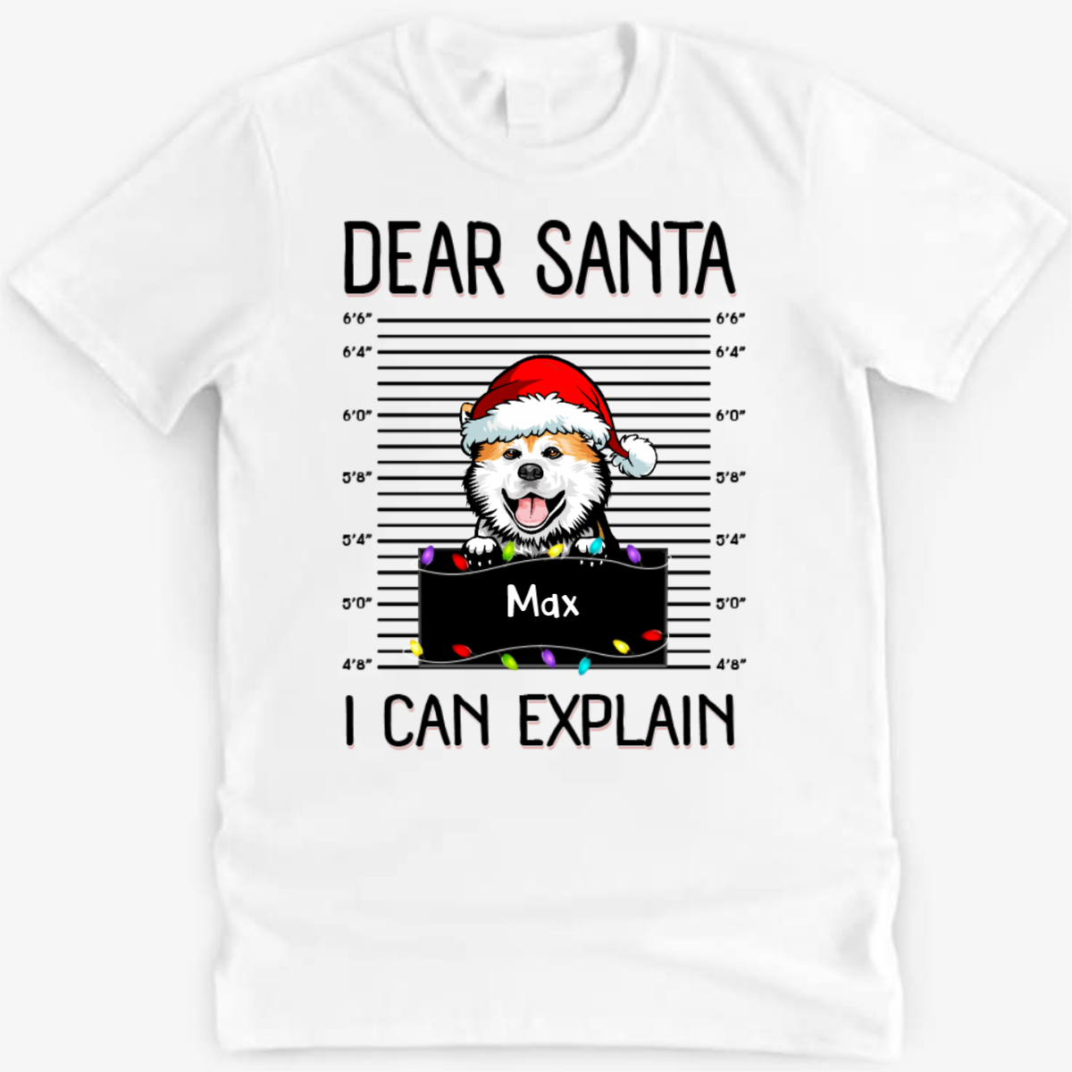 Dear Santa I Can Explain Peeking Dog パーソナライズシャツ