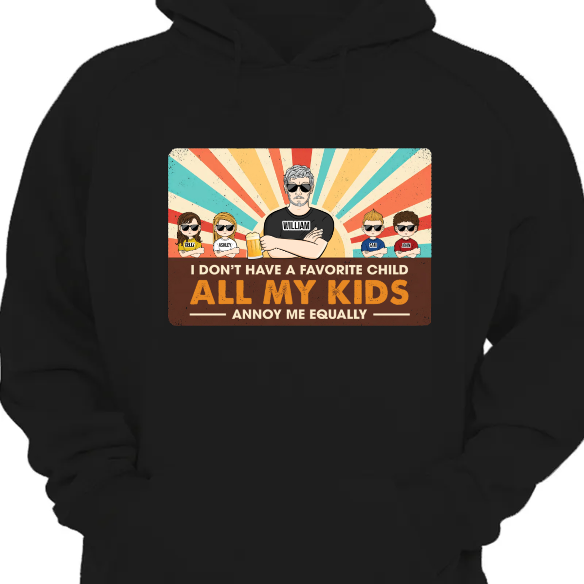 Dad All My Kids Annoy Me Equally - 父へのギフト - パーソナライズされたカスタム パーカー スウェットシャツ