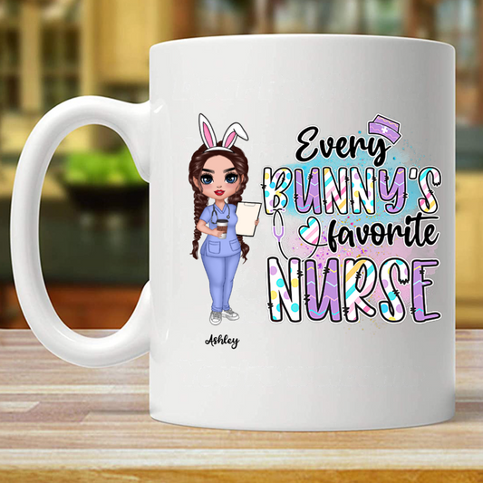 Every Bunny‘s Favorite Nurse Easter Gift For Nurses Personalized Mug (Double-sided Printing)