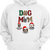 Dog Mom Christmas Pattern Peeking Dog Personalized Hoodie Sweatshirt