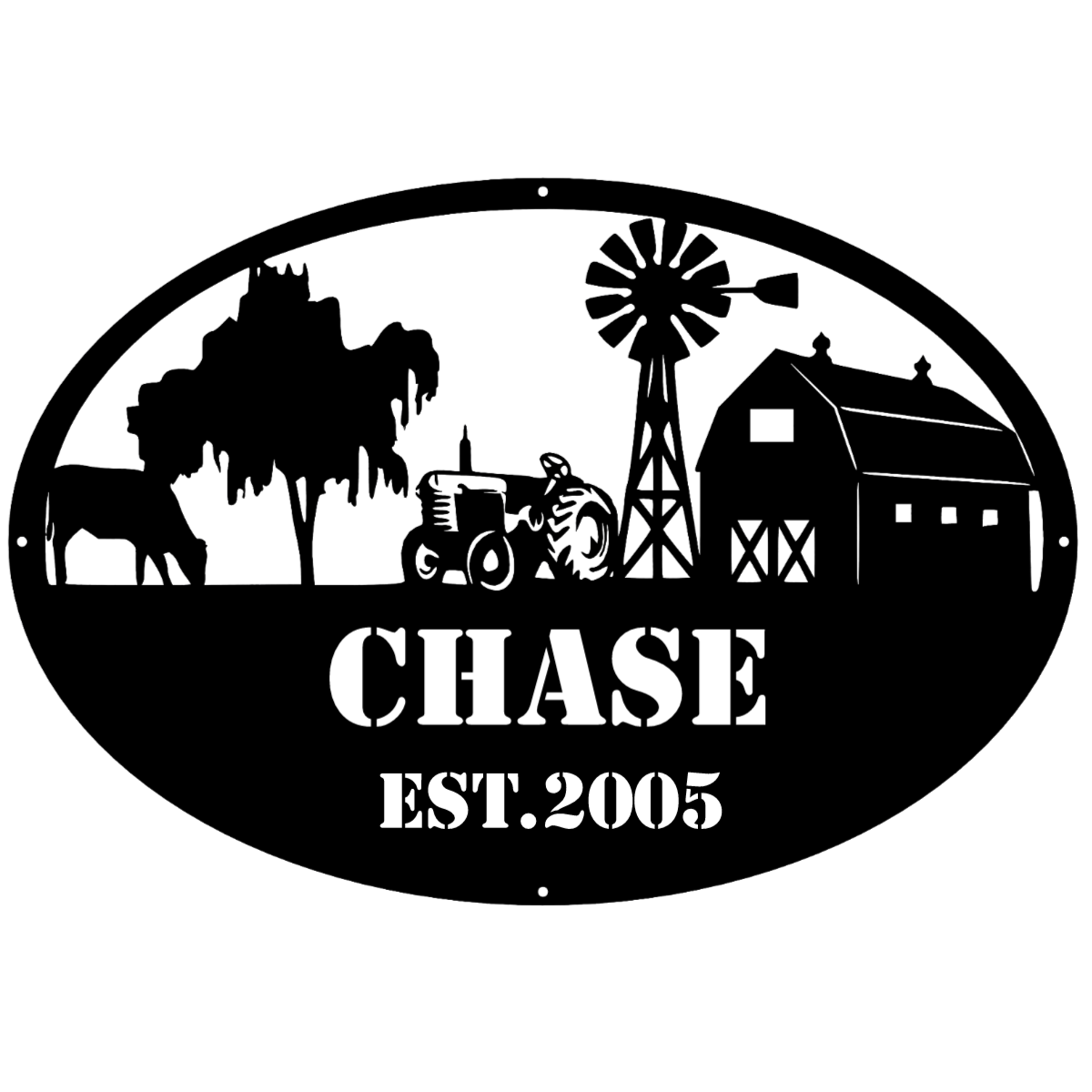 Chase Farm Sign Custom Name Metal Wall Art