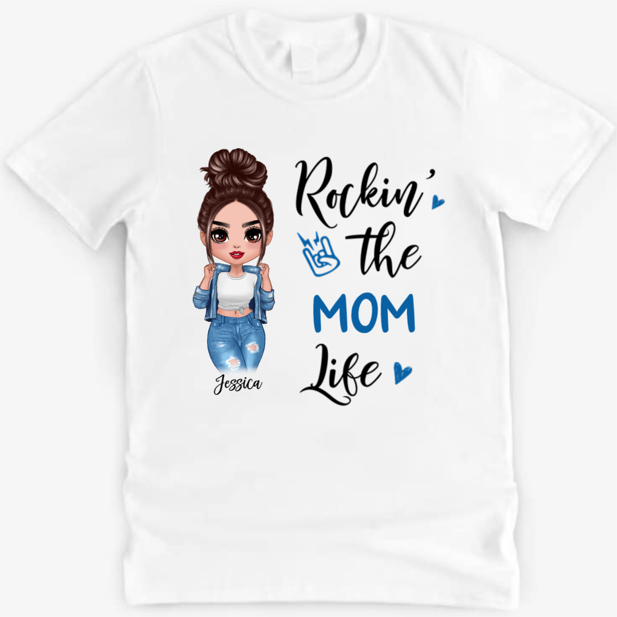 Rockin‘ The Mom Grandma Life Doll Personalized Shirt