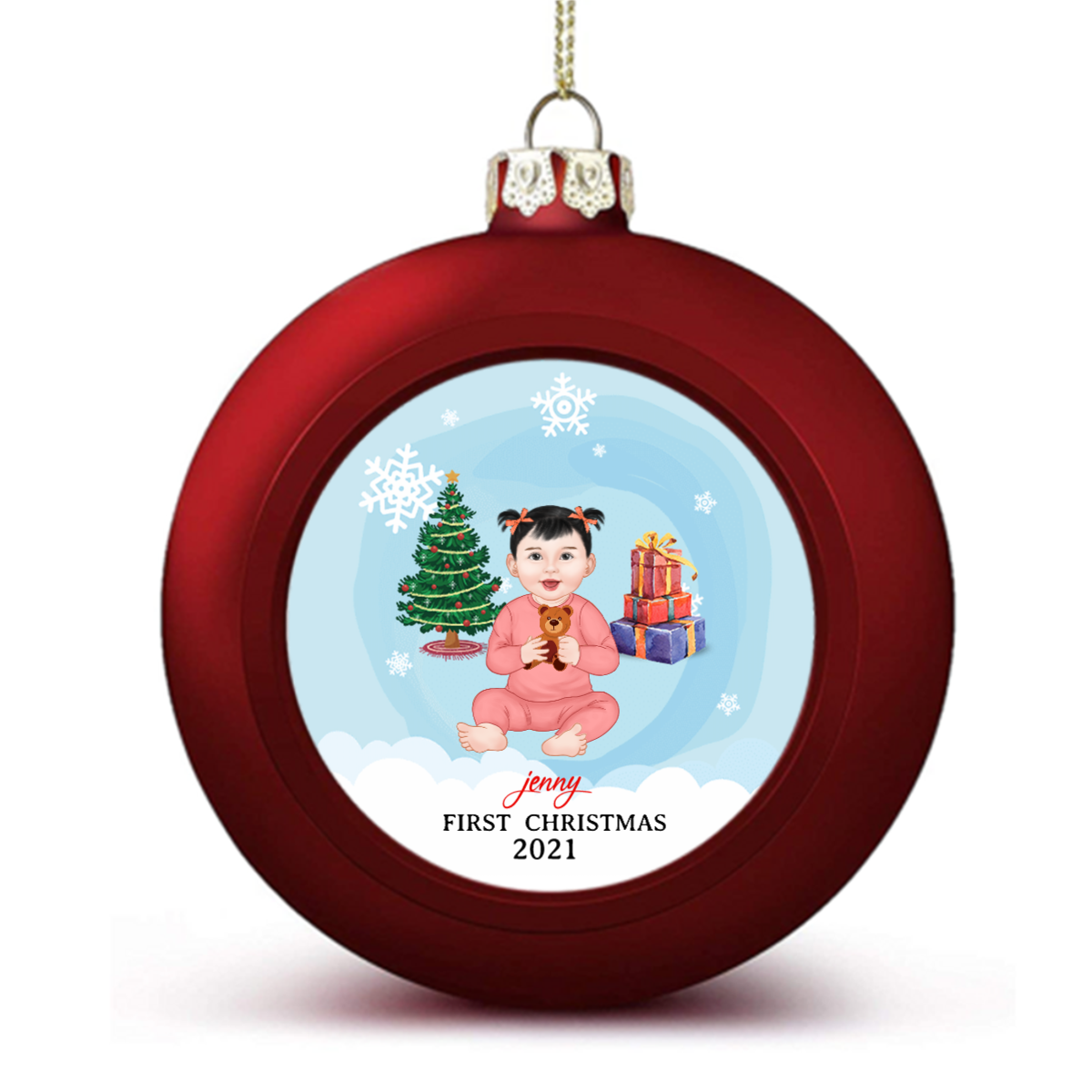 Baby First Christmas Front View Ball Ornaments