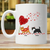 Flying Heart Fluffy Cat Walking バレンタインデー ギフト 猫好きさんへ 名入れマグカップ (両面印刷)