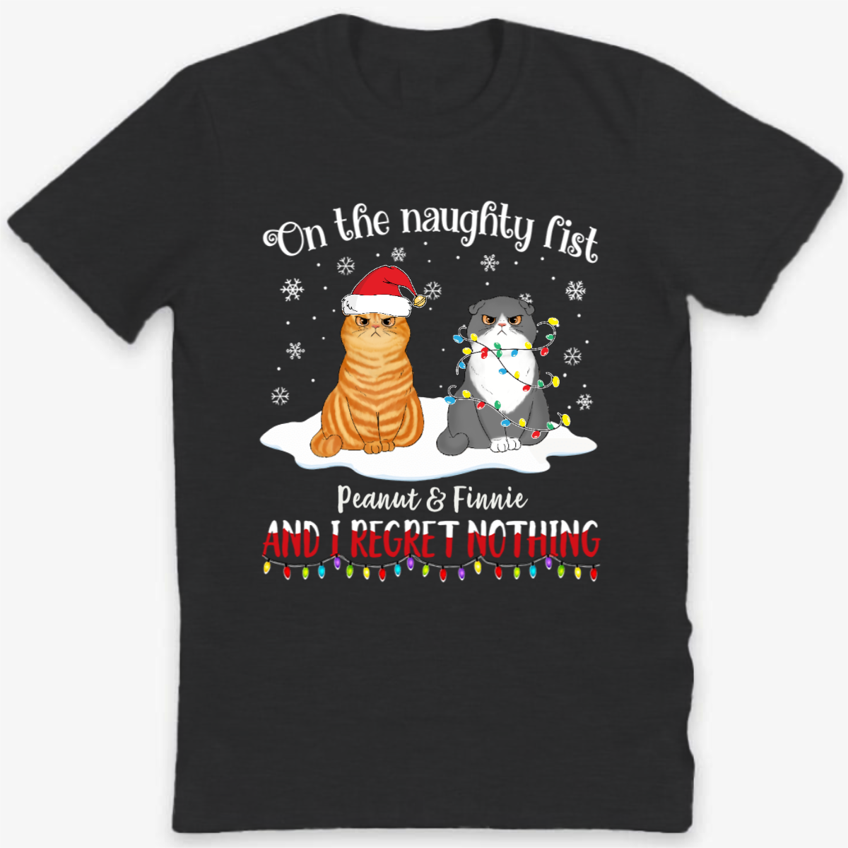 On The Naughty List Regret Nothing Fluffy Cats Personalized Shirt