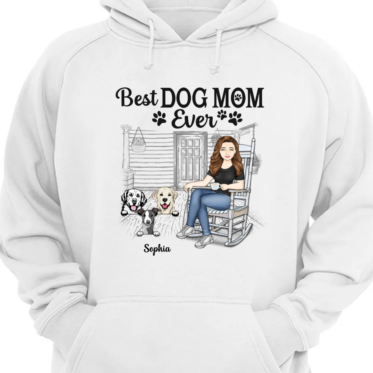 Best Dog Mom Ever - Mother Gifts - Personalized Custom Hoodie Sweatshirt