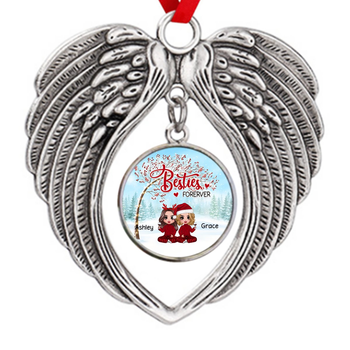 Doll Besties Under Berry Tree Personalized Zinc Alloy Ornaments