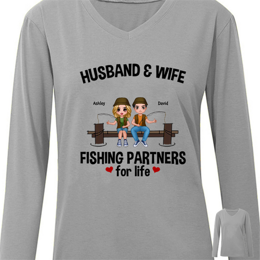 Doll Fishing Couple Personalized Long Sleeve Shirt