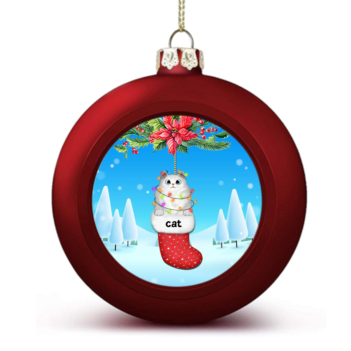Cats Christmas Stocking Personalized Ball Ornaments