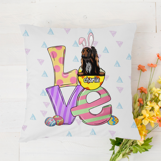 Personalized Dog Mom Easter Love Pillow